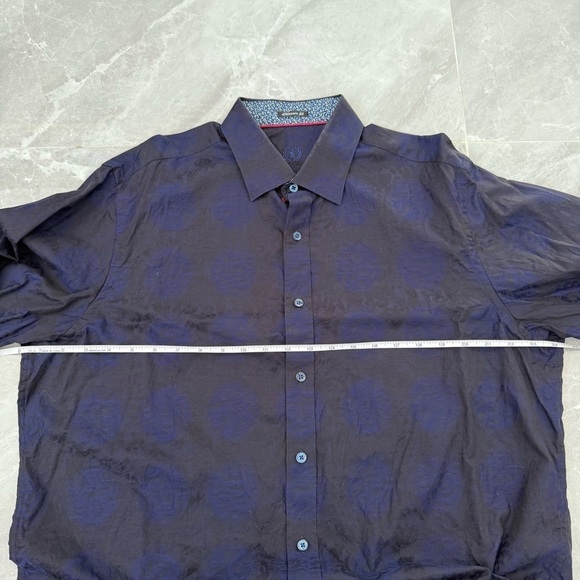 Men’s Bugatchi Patterned Long Sleeve Button Down Dress Shirt Classic Fit - Picture 14 of 16